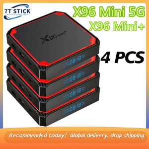 Box 4 PCS / SET X96 MINI 5G Android 9.0 TV Box Amlogic S905W4 X96mini Plus TVBox 2.4G 5G WiFi 4K HD YouTube Media Player Set Top Box