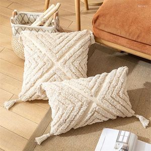 Pillow Nordic Decorative Tufted Tassels Bohemian Home Style 30 50/45 45cm Cover Beige Case For Sofa Chair