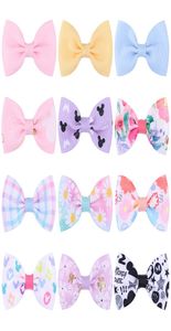 Baby Girls Barrettes Grosgrain Ribbon Bow Hairpins Kids Infant Hairmrips Grid Floral Hair Clips Accessories Solid Colors Clipper K1923897