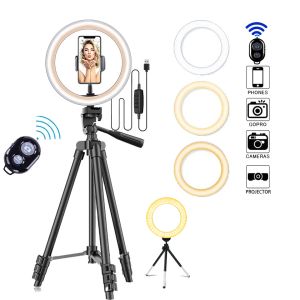 Lights 16cm 26cm Photo Ringlight Led Selfie Ring Light Phone Remote Control Lamp Photography Lighting With Tripod Stand Holder Video