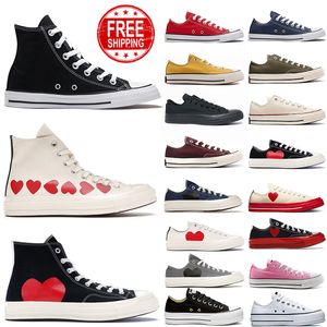 designer scarpe casual degli anni '70 Black Chuck 70 1970 Sneaker piattaforma per uomini Donne ad alto basso livello nero rosso giallo grigio giallo naturale allenatori per esterni per esterni