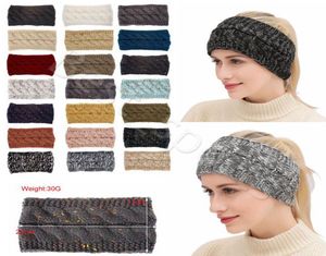21 färger stickade virkning pannband kvinnor vinter sport hårband turban yoga huvudband öron varmare mössa cap pannband cyz28648123267