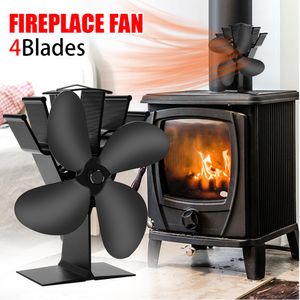 4 Blade Calor Foot Fan Lararplace Black Komine Log Wood Burner ECO Amigável Fan silencioso Casa Distribuição de calor eficiente