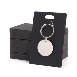 50pcs Paper Display Card Stand For Key Fobs Holder Keyring Keychain Gift Packaging Small Businesses Organizers Jewelry Supplies