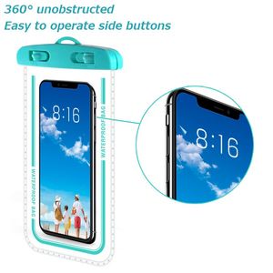 7 Zoll großer Leinwand PVC Clear Phone Case Beutel Phone Wasserdichte Tasche für Wasserspiele Strandtauchen Surfen Skischwimmen