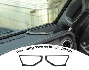 Kolfiber ABS En kolumnhögtalarringdekoration för Jeep Wrangler JL 2018 Auto Interiör Tillbehör8057182