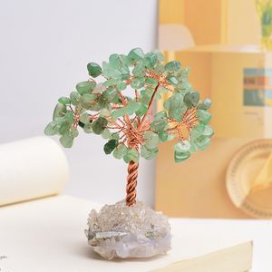 1pc de pedra natural ametista rosa quartzo árvore de vida rock geomancy reiki cura decoração de casa decoração de presente de artesanato diy