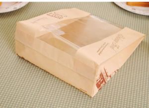 20 PCs Kraft Paper Bag com Baking de janela Pacote Donut Leisure Food Bread Sags Bolsa de torrada Pacote para padaria