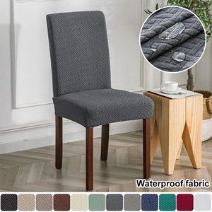Chair Covers Waterproof Jacquard Cover For Dining Room Stretch Seat Slipcover Home Kitchen Spandex Protector Cases 1/2/3/4/5/6/8pcs