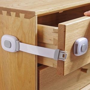 2Pcs Child Safety Locks Self Adhesive ABS Infant Safety Drawer Latches Furniture Strap Locks