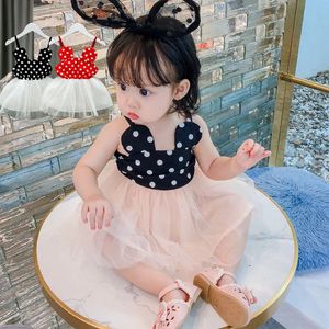 Vestido de verão para a bebê Polka Dot Birthday Party Princess Dresses Rouse Moda Criança Criança Criança 1 a 4 anos 240326