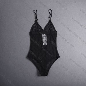 Siyah Dantel Romper Tekstil Moda Uzun Kollu Tulumlar Seksi İçi Boş Örgü Kadınlar İçin Yüksek Bel Körfezi282s