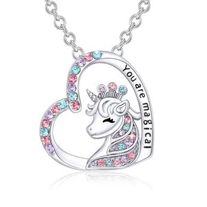 New Unicorn Set with Cute Colorful Accessories Necklace Gift