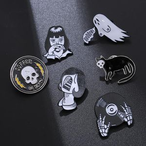 Halloween skull punk brooch Cute Anime Movies Games Hard Enamel Pins Collect Metal Cartoon Brooch Backpack Hat Bag Collar Lapel Badges