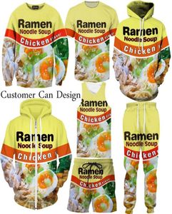 Nya modepar män kvinnor unisex ramen nudlar kyckling nötkött 3d tryckt spårdräkter kostymer huvtröjor pullover topp s5xl tz12930440