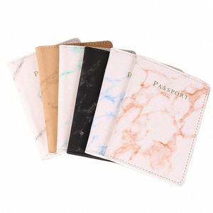 Fi Women Men Men Passport Cover Pu Коревник в стиле Marble Id ID