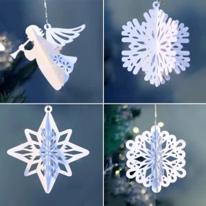 Angel Snowflake 3D Christmas Metal Taring Dies Stencil per scrapbooking fai -da -te Embossing decorativo Modello