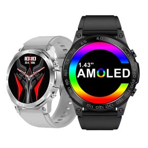 Relógios amoled smart watch Men 400mAh GPS NFC Bluetooth Call IP68 Água de fitness Smartwatches Smartwatches para mulheres iOS Android Telefone 2023