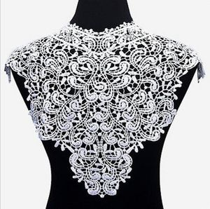 1 -kawałek duże białe czarne piękne haft kwiatowy dekolt koronkowy aplikacja tkanina jasna koronkowa kołnierz DIY szycie akcesoria do szycia