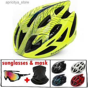 Hełm rowerowy Mężczyźni Kobiet Hełm rowerowy z okularami przeciwsłonecznymi Ultralight Rowcy Racing Sports Helmets Reaccybab Integralnie rowerowy hełm rowerowy L48