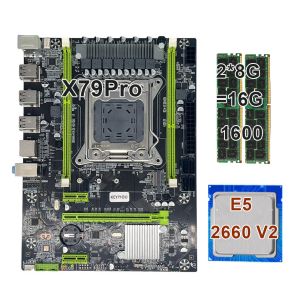 Материнские платы Keyiyou x79 Pro Motherboard с Xeon E5 2660 V2 2*8GB DDR3 1600 REG ECC RAM Memory Combo Set Set NVME SATA Server