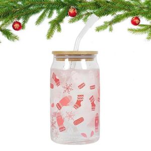 Bicchieri da vino che cambia tazze di vetro con coperchi di bambù regalo di Natale cok e può modellare perfetto per la festa