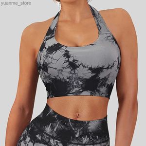 Yoga Roupfits Yoga Sports BRA WOMENS 2023 Running Gym Clothing Elastic Sports Top Top Ensamless Sports Bra Pad Bandagem Yoga Bra Crop Top Y240410