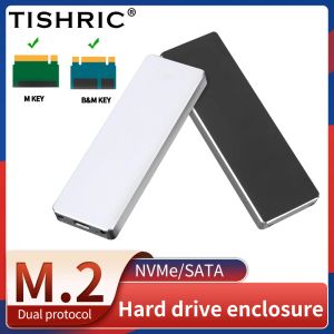 RECCLIO SUPPORTO TISHRIC DUPO PROTOCOL M2 NVME NGFF SATA SSD SSD ALLUMINUM ALLOY CASO HD esterno NVME SSD a USB 3.1 RECOLO PER M.2 SSD