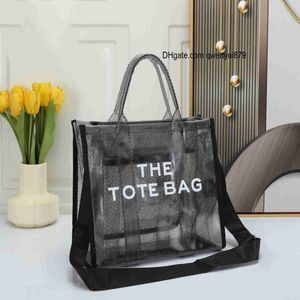 Designer Totes Clear PVC Large Branded The Tote Bag Designer Mesh Shoulder Purses Transparent Women Jelly Hand Bag Casual Beach Sh234S