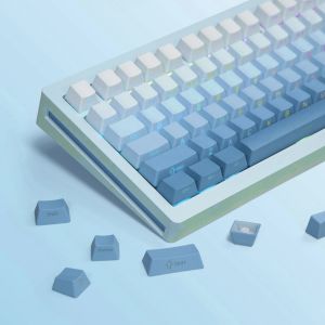 ACESSORES 136 Brilho de chave através do gradiente Fog azul perfil pbt tiro duplo retroiluminador keycap para teclado mecânico 108 87 84 68 64 61