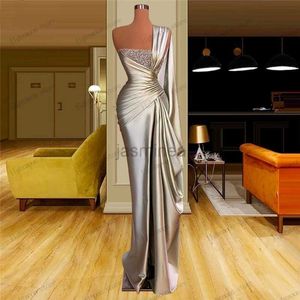 Urban Sexy Dresses Gorgeous Evening Dresses Satin Shiny Prom Dress One Shoulder Ball Gowns Floor Length Robes For Formal Party Vestidos De Gala 24410