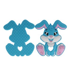 QHBC 20st kanin baby silikon teether bpa gratis nyfödd kanin mordedor tandvård djur hänge rattle tillbehör gnagare leksaker leksaker