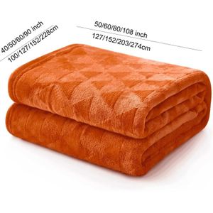 Filtar mjuka borstade flanell kast filt bränd orange fleece filtar diamantmönster för soffa stol soffa