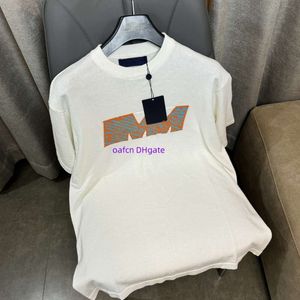 メンズTシャツ、女性のデザイナーTシャツ、夏のブランドツイルレター半袖ラウンドネックシャツ、刺繍されたクラフトピンウールニットショートスリーブTシャツ1020