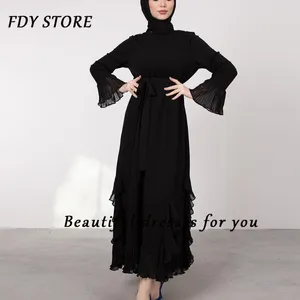 Sukienki imprezowe FDY Store Prom High A-Line Ruffle Skash Długość Koktajl Muzułmańska suknia balowa Sukienka do balowy