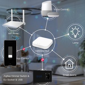 BSEED Zigbee LED DIMMER 1GANG 1WAY WIFI LIGHT SWITCH Поддерживает Tuya Smart Home Alexa Voice Control с обычным электрическим розеткой ЕС