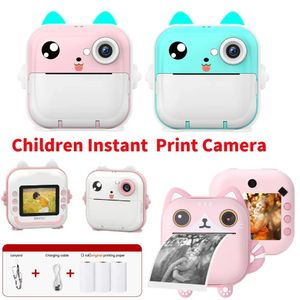 Kids Digital Po Camera with Thermal Printer Child Camera Instant Print Video Recording Take Pictures Girl Boy Birthday Gift 240327