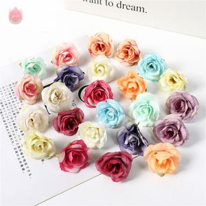 10pcs künstliche Blumen Seiden Rose Blume Peonies Kopfkünstliche Pflanzen für Hochzeitsheimdekoration DIY Garland Scrapbook Accessoires