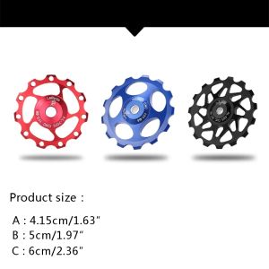アルミニウムシールベアリングジョッキーホイールリアデレイラープーリー11t 13t 15t MTBロードバイク用