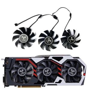 Pads 3st 75mm 4PIN IGAME GTX 1060 för färgglada Igame GeForce GTX 1070TI GTX 1080 GTX 1050 Grafikkortfläkt