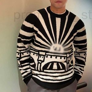 Мужские свитера дизайнер 24 Новый модный бренд в западном стиле для мужчин и женских осенних зимней зимней круглое шея.