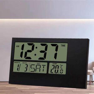 大きな壁時計家の装飾デジタルテーブルアラーム電子監視カレンダーカウントダウンタイマー温度モダンなデザイン