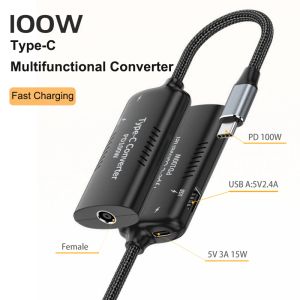 Adapter Laptop Dc Power Jack Connector 4.5*3.0 7.9*5.5 7.4*5.0 5.5*2.5mm to USB Type C PD Adapter Converter QC 3.0 Fast Charging Cable