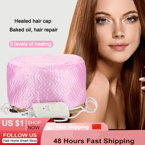 Caps Thermal Treatment Hair Cap 220V 110V Heating Hair Steamer Care Accessories Bonnets for Women Hair Dryer Home Spa Salon Styling