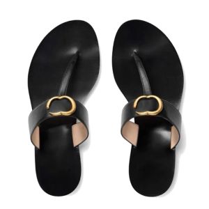 Slippers 35-42 Genuine Leather Summer Sunny Flip Flops Flat Sliders Black White 10a Mule