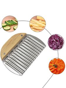 Fruit Crinka Wavy Slicer Kitchen Potato Wave Cutter Potato Chip Slicer Hushåll Vegetabilisk skärare för chips potatisskivor Kniv