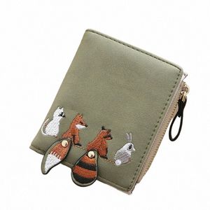 high quality Women's Wallet Lovely Carto Animals Short Leather Female Small Coin Purse Hasp Zipper Purse Card Holder For Girls V1Ho#