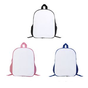 DHL50pcs Backpack Sublimation DIY White Single Sided Blank Polyester Children Large Capacity School Bags 12Inch