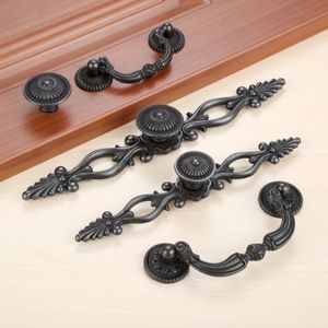 1Pc Black Cabinet Handles American Style Kitchen Cupboard Door Pulls Drawer Knobs Vintage Furniture Handle Hardware