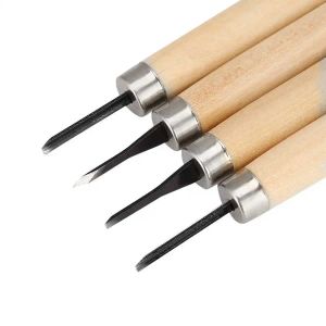 4pcs Wood Carving Knife Manual Sharpener Stamp Knives Carving Woodcut Working Tools Set Sewing Accessories Repair Hand Tools